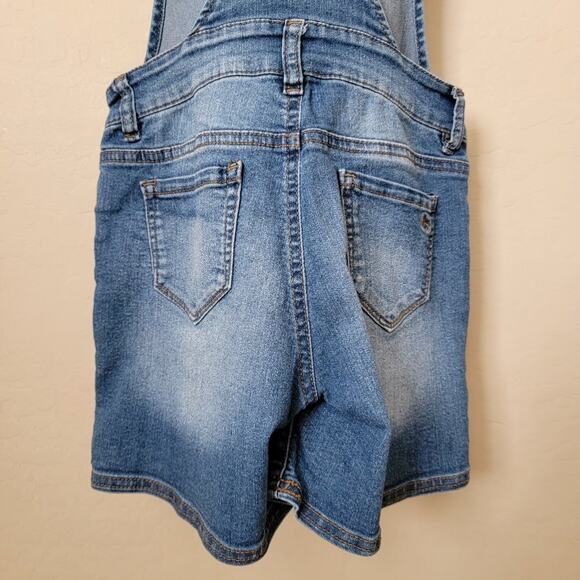 Jessica Simpson Embroidered Denim Short Overalls - Picture 10 of 14